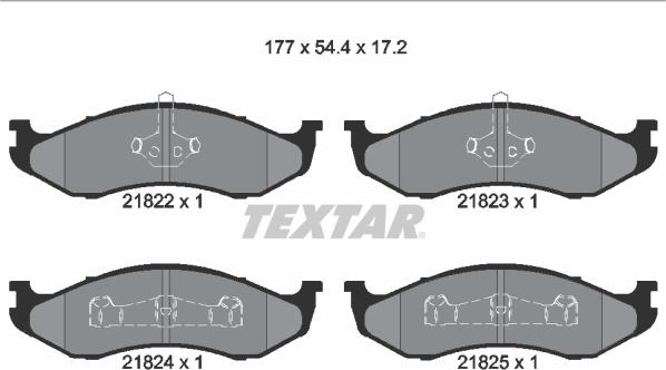 Textar 2182202 - Тормозные колодки, дисковые, комплект autospares.lv