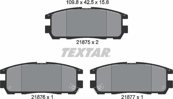 Textar 2187501 - Тормозные колодки, дисковые, комплект autospares.lv