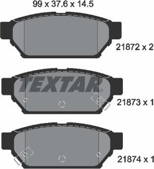 Textar 2187202 - Тормозные колодки, дисковые, комплект autospares.lv