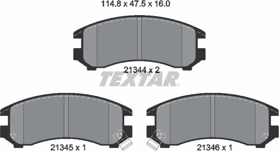 Textar 2134401 - Тормозные колодки, дисковые, комплект autospares.lv