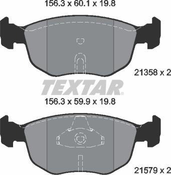 Textar 2135803 - Тормозные колодки, дисковые, комплект autospares.lv