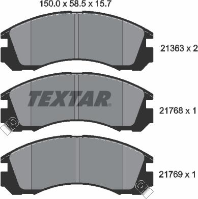 Textar 2136301 - Тормозные колодки, дисковые, комплект autospares.lv
