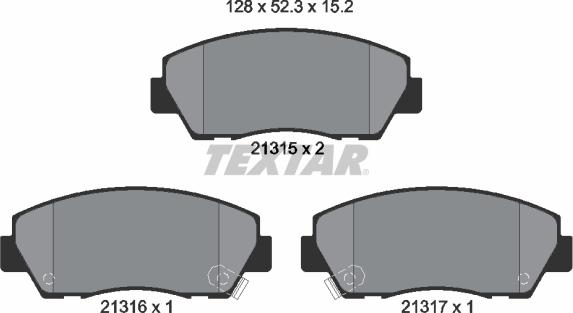 Textar 2131501 - Тормозные колодки, дисковые, комплект autospares.lv