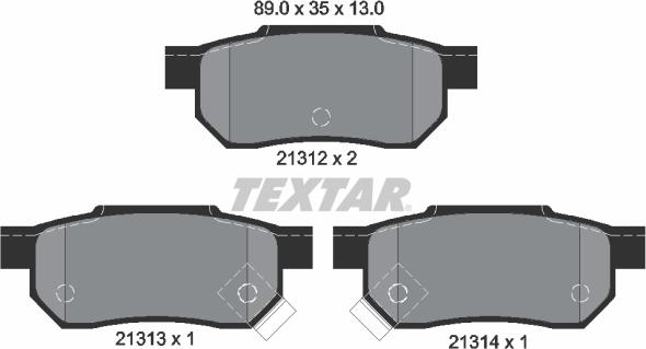 Textar 2131201 - Тормозные колодки, дисковые, комплект autospares.lv