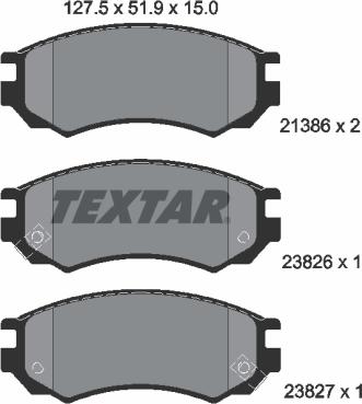 Textar 2138604 - Тормозные колодки, дисковые, комплект autospares.lv