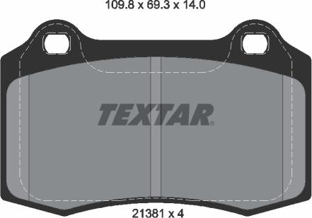 Textar 2138104 - Тормозные колодки, дисковые, комплект autospares.lv