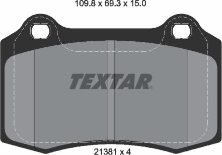 Textar 2138102 - Тормозные колодки, дисковые, комплект autospares.lv