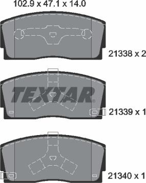 Textar 2133801 - Тормозные колодки, дисковые, комплект autospares.lv