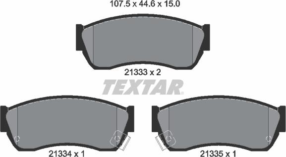 Textar 2133301 - Тормозные колодки, дисковые, комплект autospares.lv