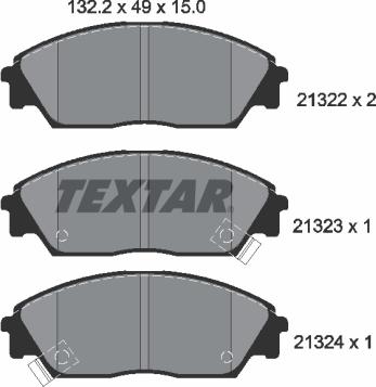 Textar 2132201 - Тормозные колодки, дисковые, комплект autospares.lv