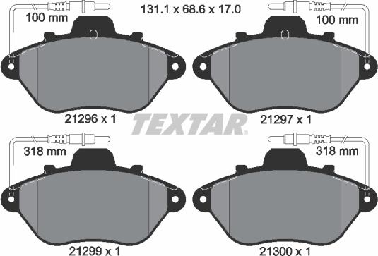 Textar 2129603 - Тормозные колодки, дисковые, комплект autospares.lv