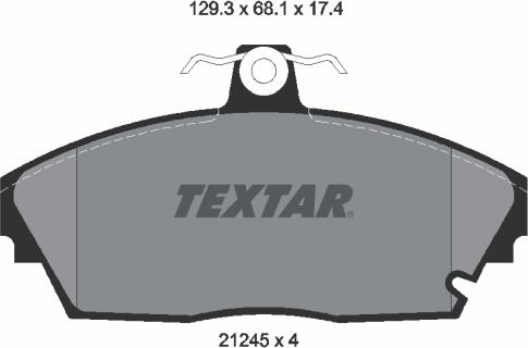 Textar 2124502 - Тормозные колодки, дисковые, комплект autospares.lv