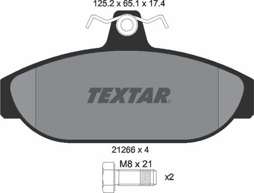 Textar 2126601 - Тормозные колодки, дисковые, комплект autospares.lv