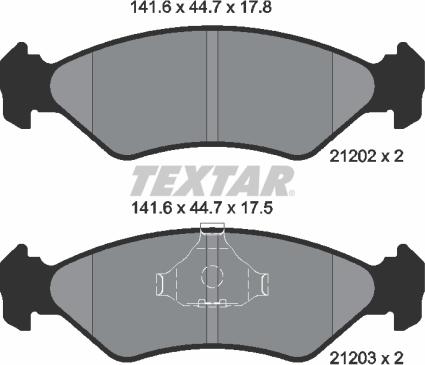 Textar 2120203 - Тормозные колодки, дисковые, комплект autospares.lv