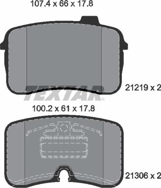 Textar 2121901 - Тормозные колодки, дисковые, комплект autospares.lv