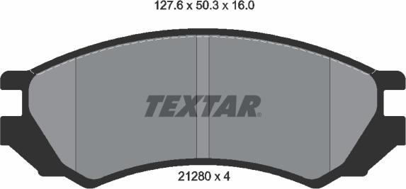 Textar 2128002 - Тормозные колодки, дисковые, комплект autospares.lv