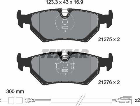 Textar 2127501 - Тормозные колодки, дисковые, комплект autospares.lv