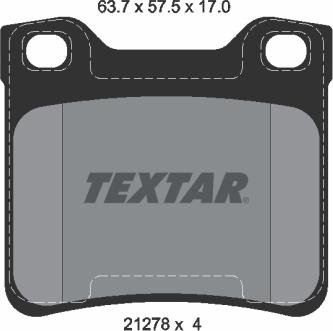 Textar 2127803 - Тормозные колодки, дисковые, комплект autospares.lv