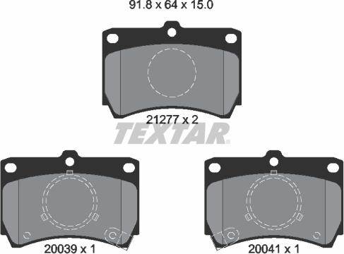 Textar 2127702 - Тормозные колодки, дисковые, комплект autospares.lv