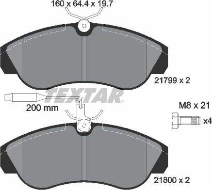 Textar 2179901 - Тормозные колодки, дисковые, комплект autospares.lv