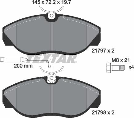 Textar 2179701 - Тормозные колодки, дисковые, комплект autospares.lv