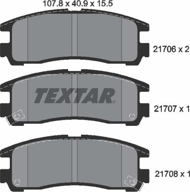 Textar 2170602 - Тормозные колодки, дисковые, комплект autospares.lv