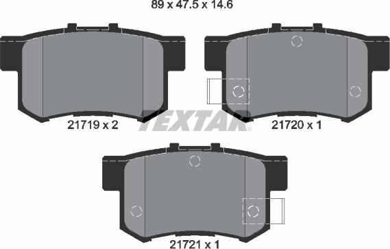 Textar 2171901 - Тормозные колодки, дисковые, комплект autospares.lv