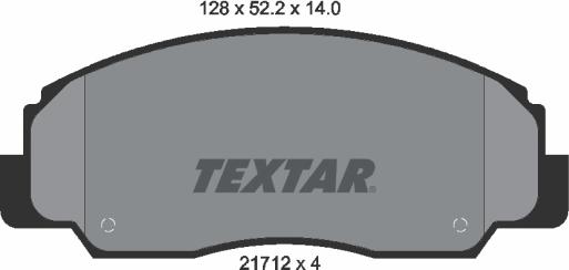 Textar 2171201 - Тормозные колодки, дисковые, комплект autospares.lv