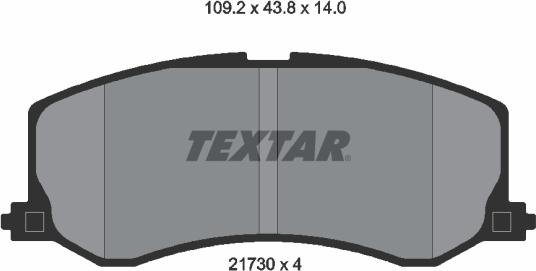 Textar 2173001 - Тормозные колодки, дисковые, комплект autospares.lv
