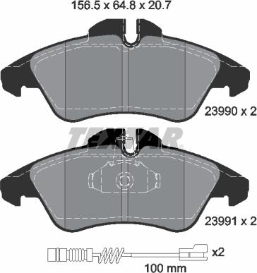 Textar 2399002 - Тормозные колодки, дисковые, комплект autospares.lv