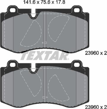 Textar 2396001 - Тормозные колодки, дисковые, комплект autospares.lv