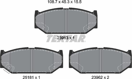 Textar 2396302 - Тормозные колодки, дисковые, комплект autospares.lv