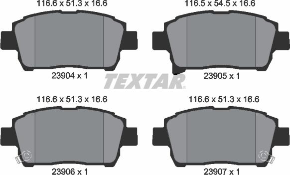 Textar 2390401 - Тормозные колодки, дисковые, комплект autospares.lv