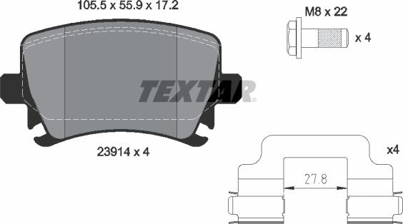 Textar 2391482 - Тормозные колодки, дисковые, комплект autospares.lv