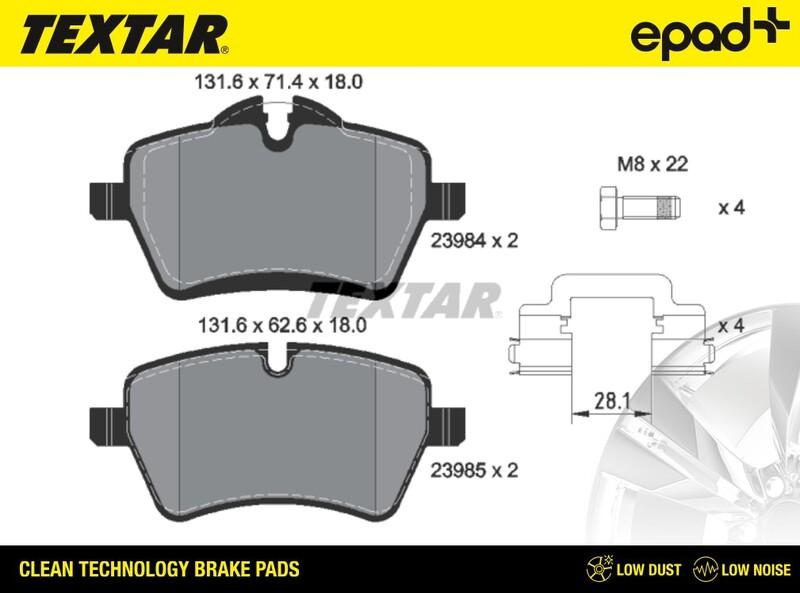 Textar 2398404CP - Тормозные колодки, дисковые, комплект autospares.lv