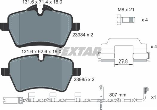 Textar 2398407 - Тормозные колодки, дисковые, комплект autospares.lv