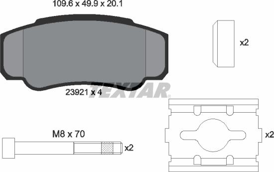 Textar 2392101 - Тормозные колодки, дисковые, комплект autospares.lv