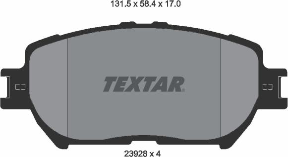 Textar 2392801 - Тормозные колодки, дисковые, комплект autospares.lv