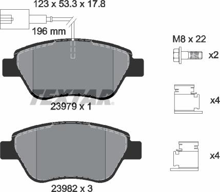 Textar 2397903 - Тормозные колодки, дисковые, комплект autospares.lv