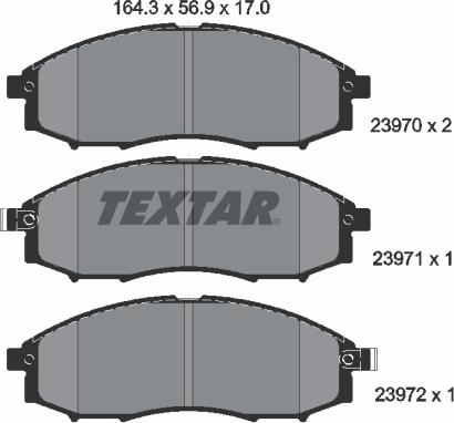 Textar 2397001 - Тормозные колодки, дисковые, комплект autospares.lv