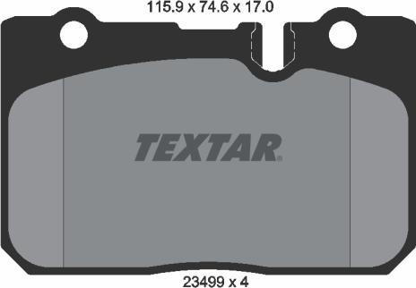 Textar 2349901 - Тормозные колодки, дисковые, комплект autospares.lv