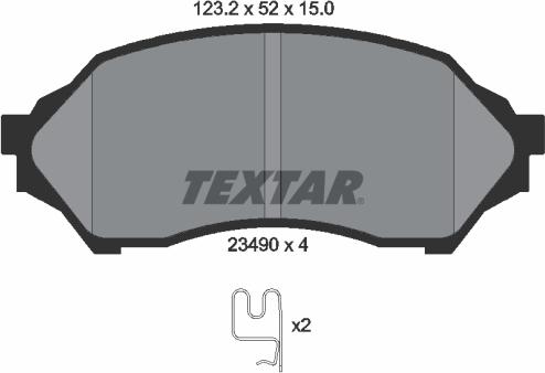 Textar 2349002 - Тормозные колодки, дисковые, комплект autospares.lv