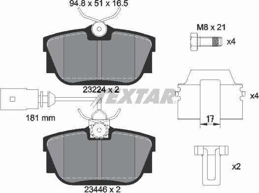 Textar 2344605 - Тормозные колодки, дисковые, комплект autospares.lv