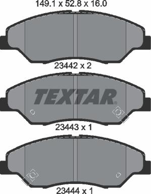 Textar 2344201 - Тормозные колодки, дисковые, комплект autospares.lv