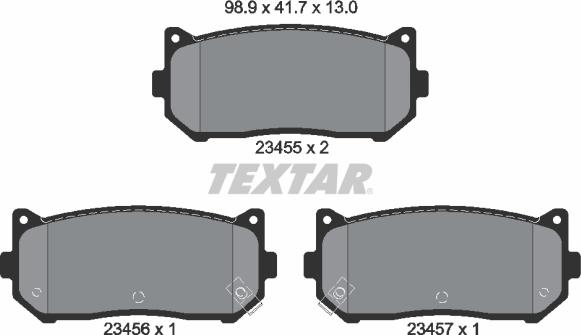 Textar 2345501 - Тормозные колодки, дисковые, комплект autospares.lv