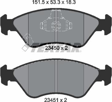 Textar 2345001 - Тормозные колодки, дисковые, комплект autospares.lv