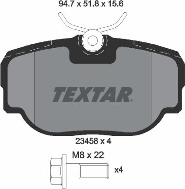 Textar 2345801 - Тормозные колодки, дисковые, комплект autospares.lv