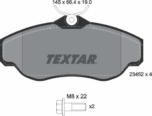 Textar 2345201 - Тормозные колодки, дисковые, комплект autospares.lv