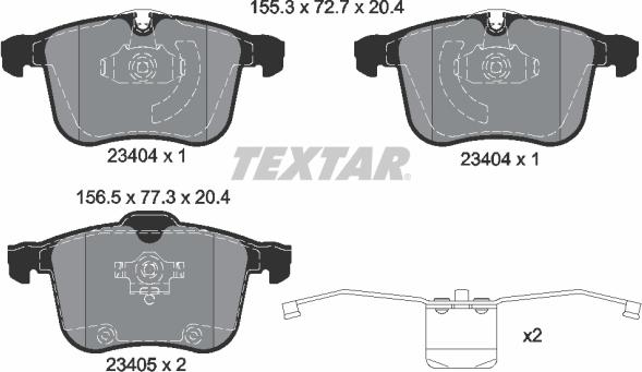 Textar 2340404 - Тормозные колодки, дисковые, комплект autospares.lv