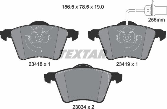 Textar 2341801 - Тормозные колодки, дисковые, комплект autospares.lv